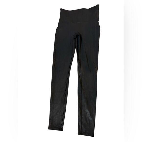 Spanx Faux Leather Leggings Womens Size Large In Black - Picture 1 of 8